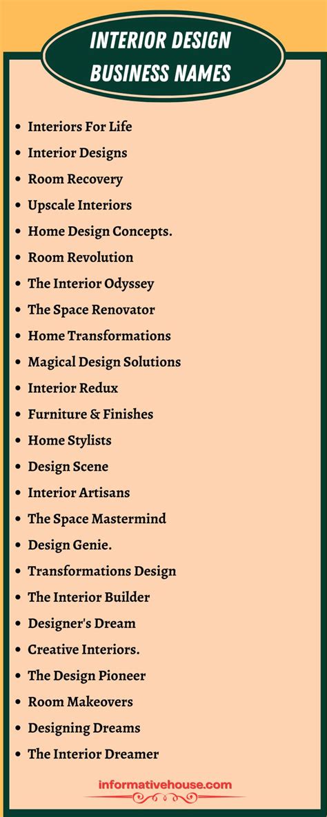 Creative Ideas For Naming Your Interior Design Business