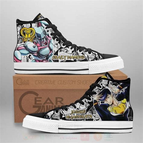 Hot Josuke Higashikata Custom Manga Anime Jojo S Birraze Adventure Unisex High Top Canvas Shoes