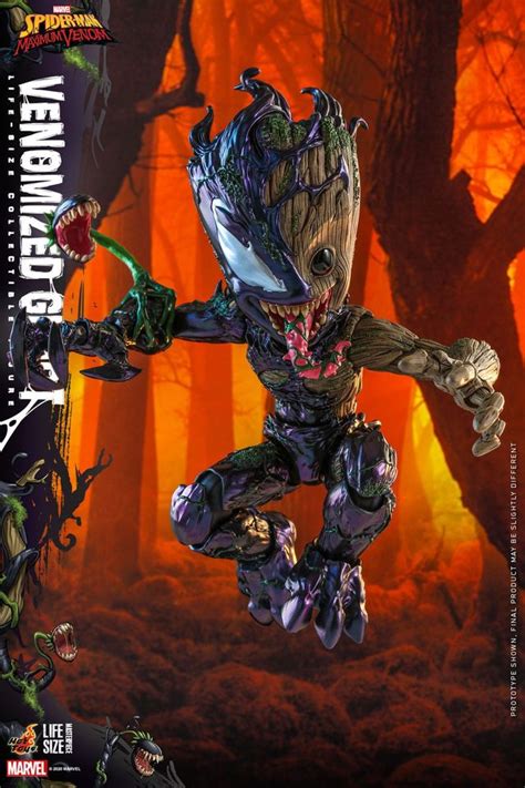 Baby Groot em tamanho real e heróis Cosbabies são venomizados pela Hot Toys Universo Marvel 616