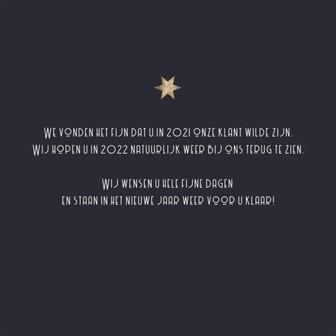 Zakelijke Kerstkaart Gouden Sterren Kerstboom Kaartje Go