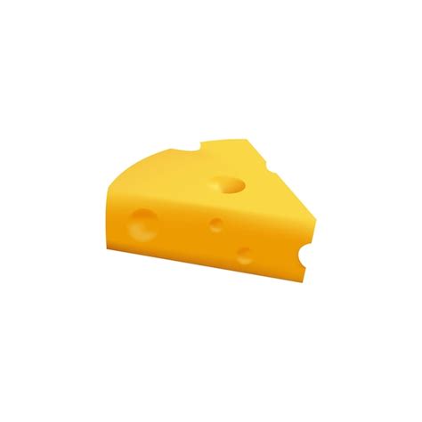 Dreieckiges Stück Käse Milchprodukt 3D Käse Symbol Realistische