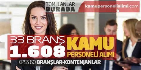 Bran Kamu Personeli Al M Kpss Bran Lar Kontenjanlar