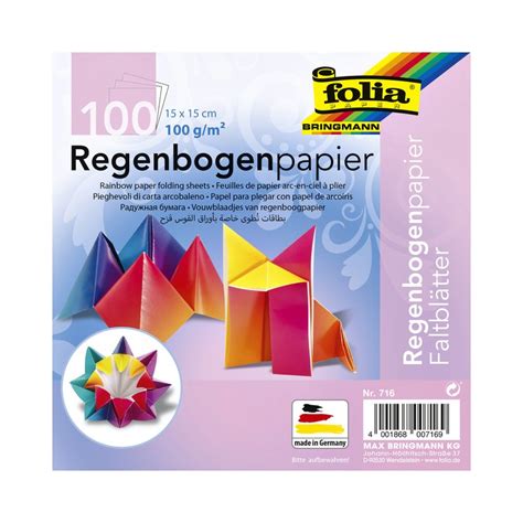 Vouwblaadjes Folia Regenboog X Cm Assorti Pak Vel Kies