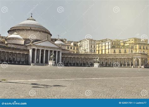 A Beautiful View Of Piazza Del Plebiscito In Naples Stock Image Image