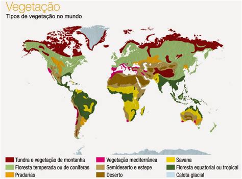 Vegetacao Do Mundo - Mapa Da Vegetação Do Mundo - BINKEDU
