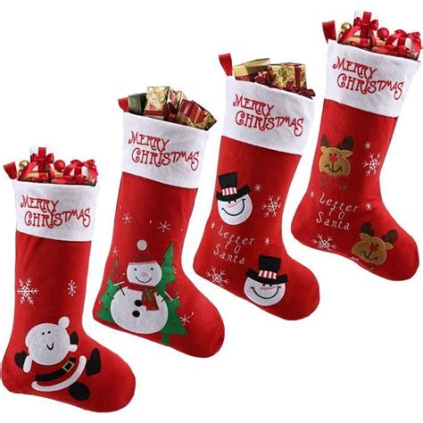 LIWI 3 Pcs Bas De Noël Grande Chaussette De Noël Cadeau Personnalisé