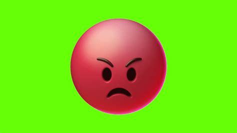 Red Angry Face Emoji Animated Green Screen Chroma Key Youtube