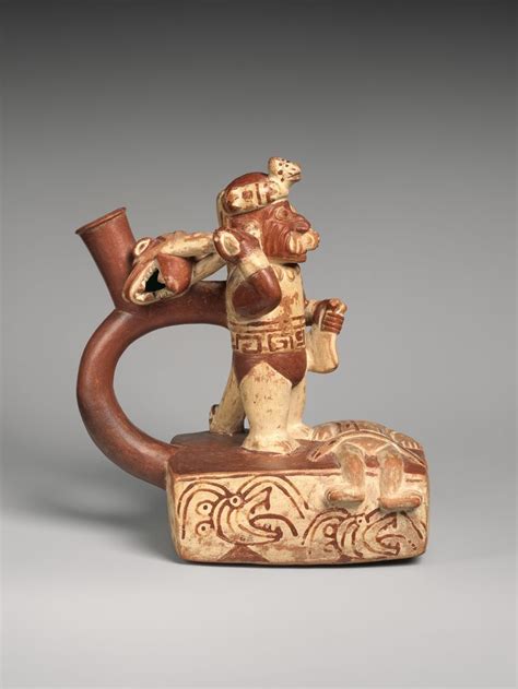 Stirrup Spout Bottle With Decapitation Scene A D Moche In