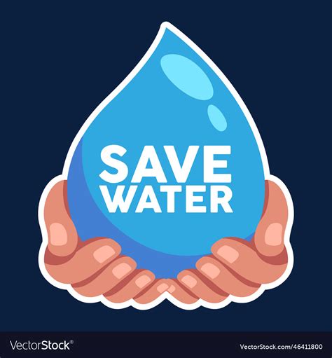 Save Water Symbol Sticker Of Water Royalty Free Vector Image