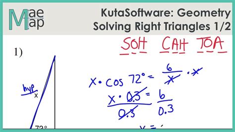 Kuta Software Infinite Geometry Solving Right Triangles Showing Work