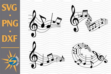 Music Notes SVG PNG DXF Digital Files Include By SVGStoreShop