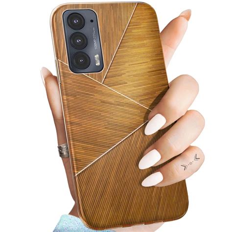 Etui Do Moto Edge G Wzory Br Zowe Drewniane Brown Obudowa Pokrowiec