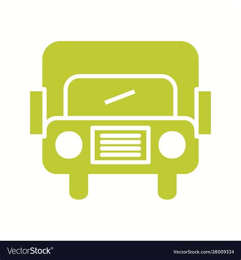 Beautiful School Bus Glyph Icon Royalty Free Vector Image