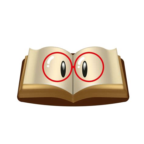 3D Cute Cartoon Dictionary Encyclopedia Bookworm with Glasses 23455643
