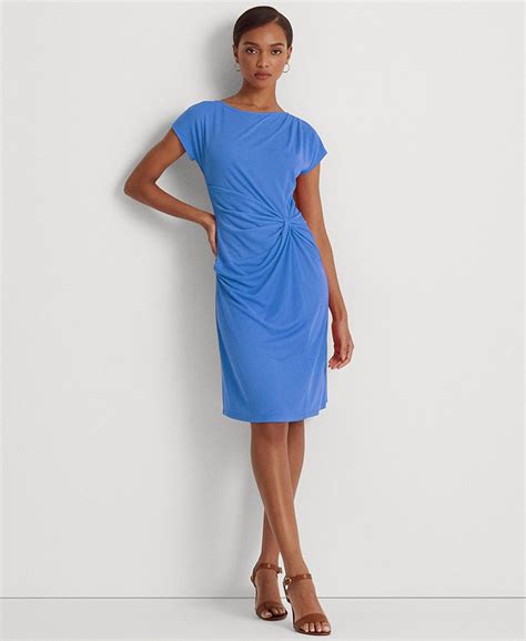 Lauren Ralph Lauren Womens Twist Front Jersey Dress Macys