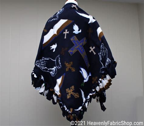 No Sew Fleece Shawl Tutorial Heavenly Fabric Shop