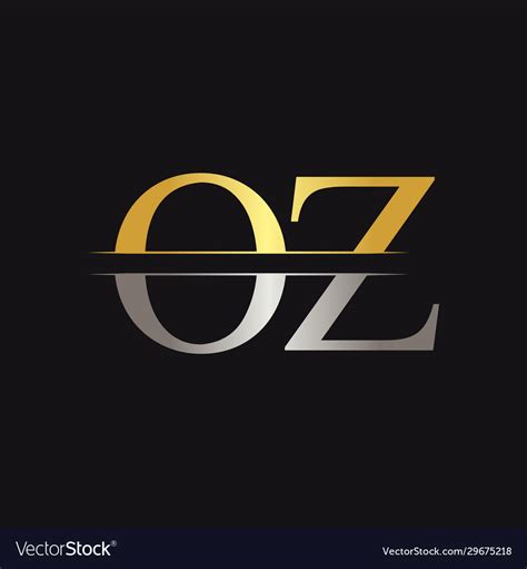 Initial Monogram Letter Oz Logo Design Template Vector Image