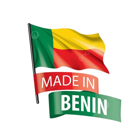 Ilustração Vetorial Da Bandeira Do Benin Contra Um Fundo Branco Vetor