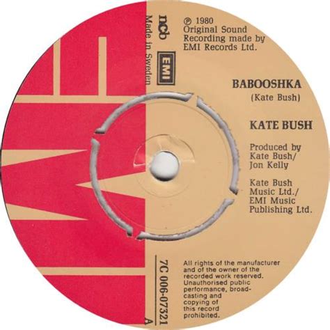 Kate Bush Babooshka Swedish 7 Vinyl Single 7 Inch Record 45 667076