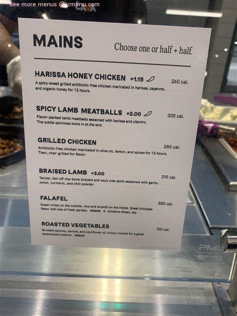 Online Menu of CAVA Restaurant, Birmingham, Alabama, 35233 - Zmenu