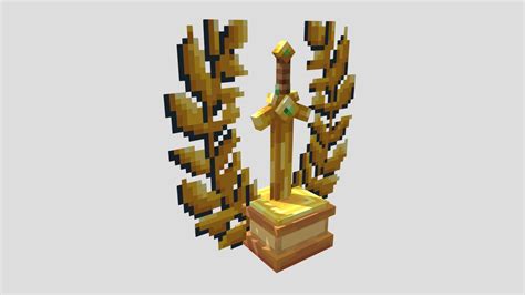 Minecraft Gold Sword 3d Model Cgtrader Fantasy Sword 3D Model Low Poly