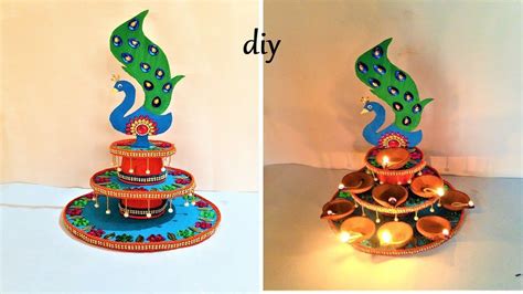 Diya Stand Making With Cardboard Diwali Special Diy Best Out Of Waste