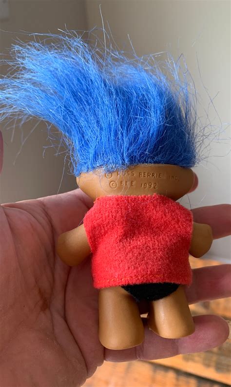 Vintage 1980s 1990s Russ Blue Hair Troll Doll Figure Etsy