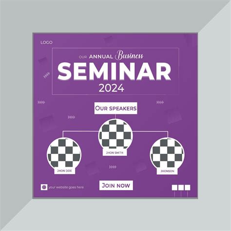 Corporate business seminar social media post design template 28689896