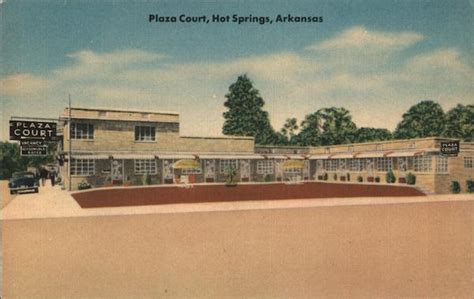 Plaza Court Hot Springs AR Postcard
