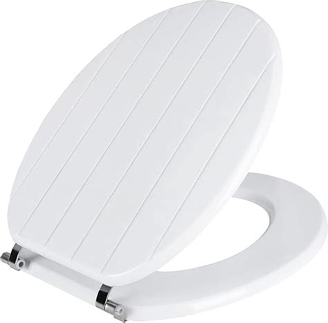 Ainazhi Wooden Toilet Seat Durable White Wooden Toilet Seat With