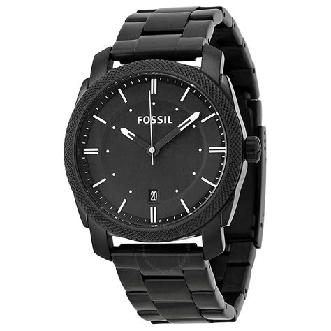 Fossil Machine Black Dial Black Plated Mens Watch Fs4775 Machine Fossil Watches Jomashop