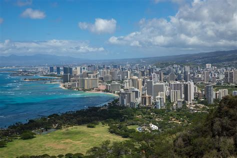 Scenic Honolulu Skyline from Diamond HeadFree Stock Photo