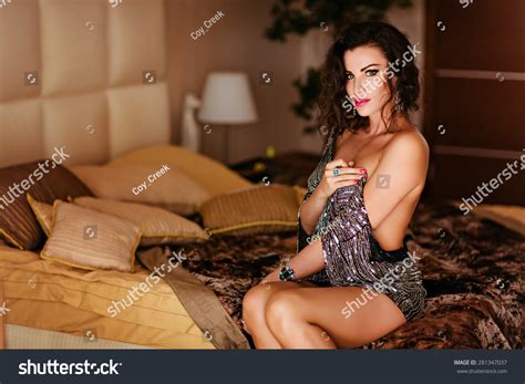 Sexy Very Beautiful Brunette Girl Curly Stock Photo Edit Now