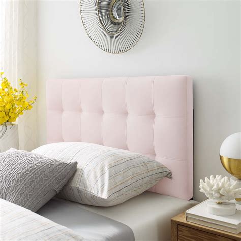 Modway Lily Biscuit Tufted Twin Performance Velvet Headboard In Pink