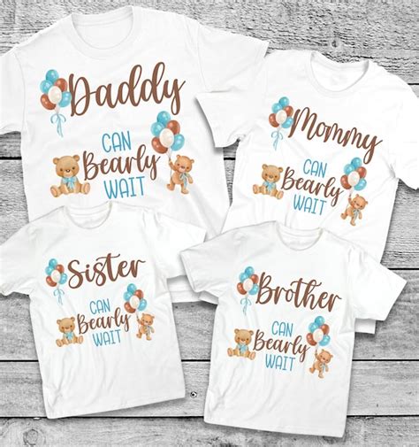 Can Bearly Wait Baby Shower Shirts Boy Baby Shower Mom Dad Etsy