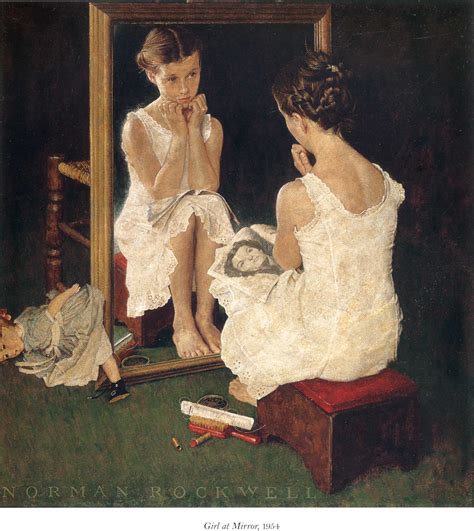 Girl At Mirror 1954 By Norman Rockwell Artchive