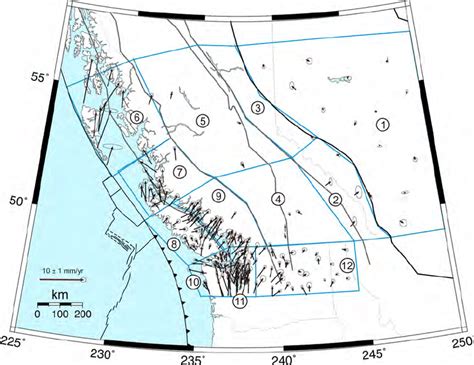 GPS Residual Velocity Vectors Black Arrows Relative To Stable North