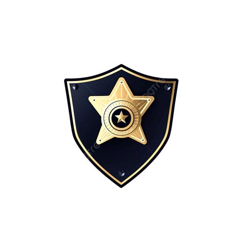 Police Badge Illustration In Minimal Style Policeman Authority