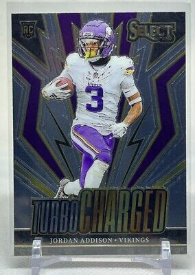 2023 Panini Select Jordan Addison RC Turbo Charged Insert Vikings TUR