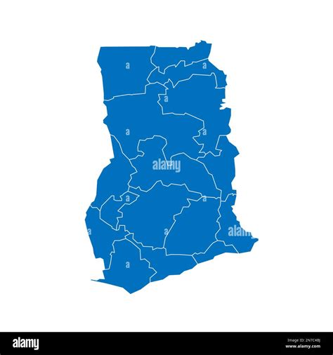 Ghana Mapa político de las divisiones administrativas regiones Mapa