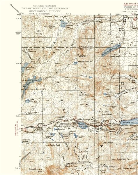 Topographical Map Truckee California Quad Usgs 1940 23 X 2907 Ebay