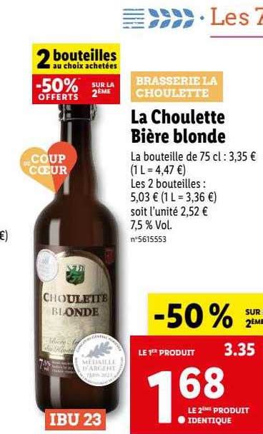 Promo La Choulette Bi Re Blonde Chez Lidl Icatalogue Fr