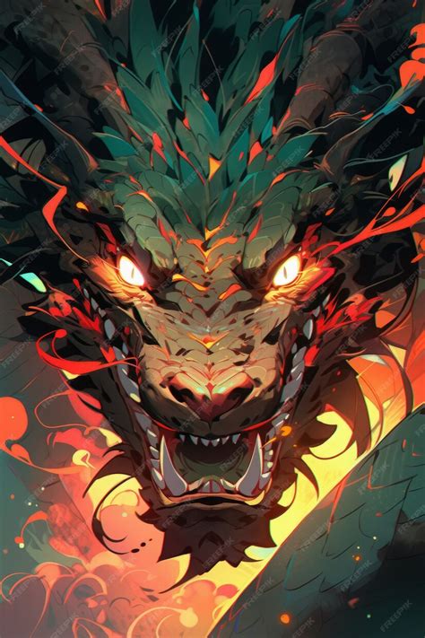 Free Photo Anime Dragon Character Illustration