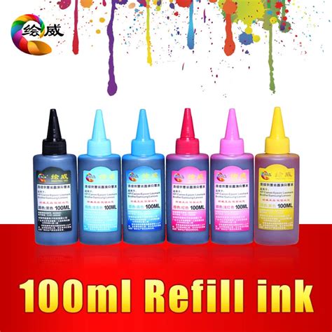 100ml Universal Ink Dye Ink 6 Color Compatible Refill Ink For Canon For