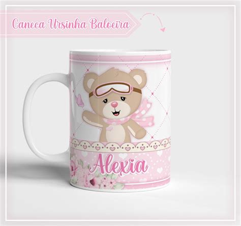 Arte Caneca Ursinha Baloeira Arquivo Digital Elo7