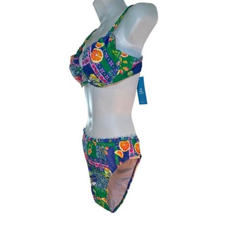 Cupshe Swim Cupshe Women Swimsuit Bikini Set High Waisted Push Up Cheeky Drawstring Two Piec