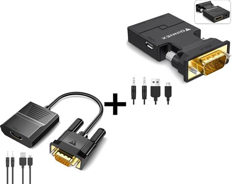 Amazon FOINNEX VGA To HDMI Adapter And 1 5FT 0 5M VGA To HDMI