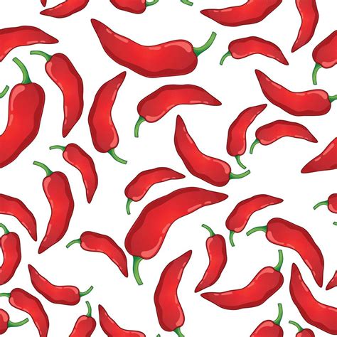 Pepper Vector Seamless Pattern 12718049 Vector Art At Vecteezy