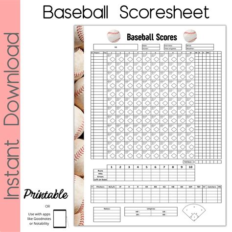 Free Printable Softball Score Sheets - JO Printables