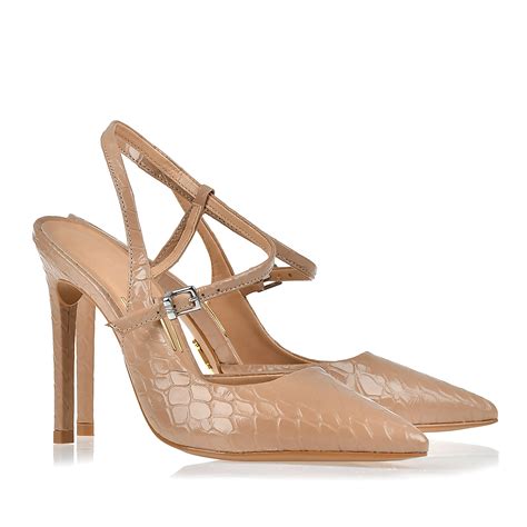 UZA Shoes Slingback Salto Alto Snake Nude Coleção Primavera verão 2024
